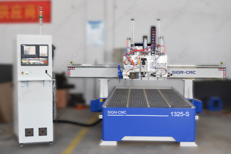 ACE-1325 Pneumatic CNC router with saw and horizontal spindle