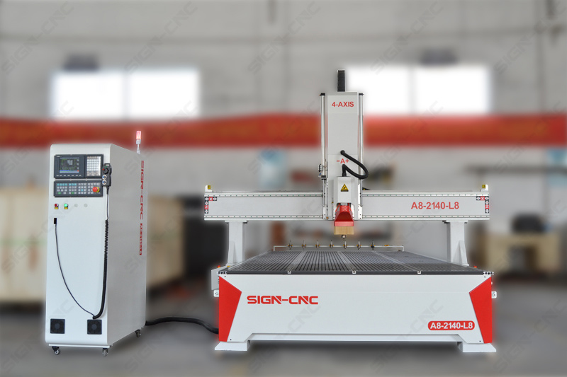 A8-2140-L8 ATC CNC Router Machine 4Axis Swing head for 3D Model