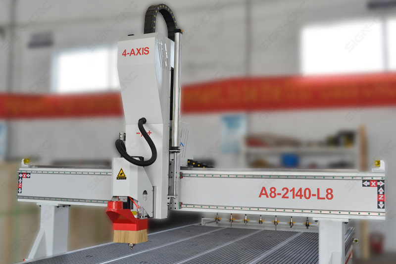 A8-2140-L8 ATC CNC Router Machine 4Axis Swing head for 3D Model