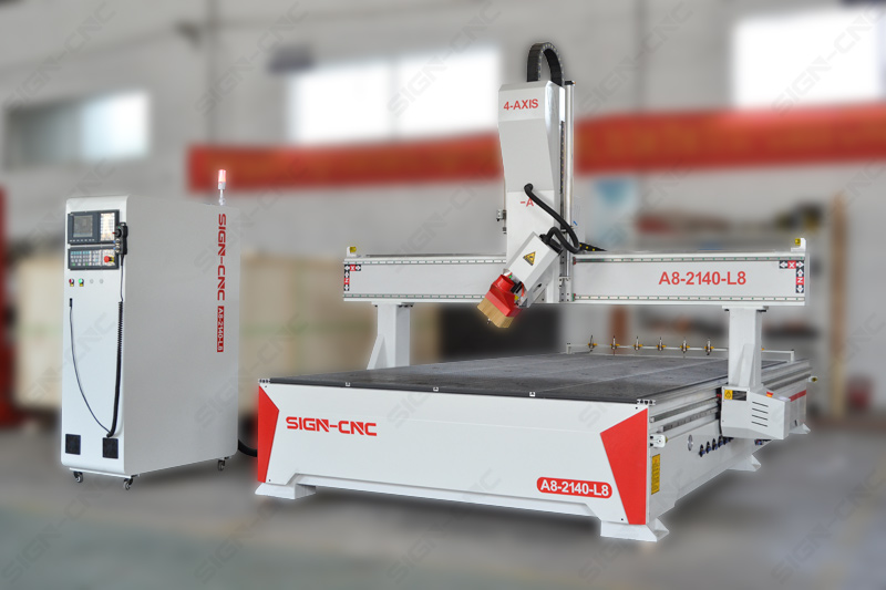 A8-2140-L8 ATC CNC Router Machine 4Axis Swing head for 3D Model