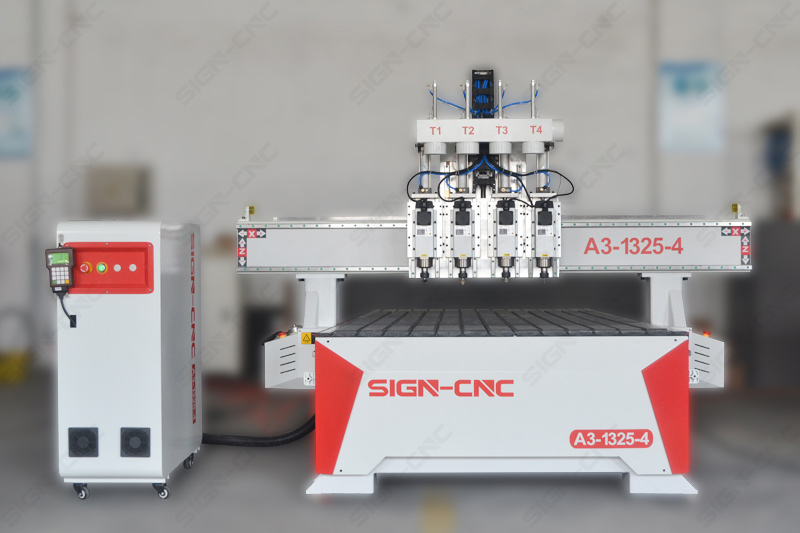 A3-1325-4 ATC CNC router pneumatic multi heads/ spindles