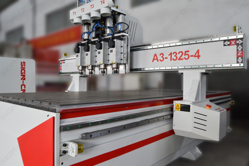 A3-1325-4 ATC CNC router pneumatic multi heads/ spindles