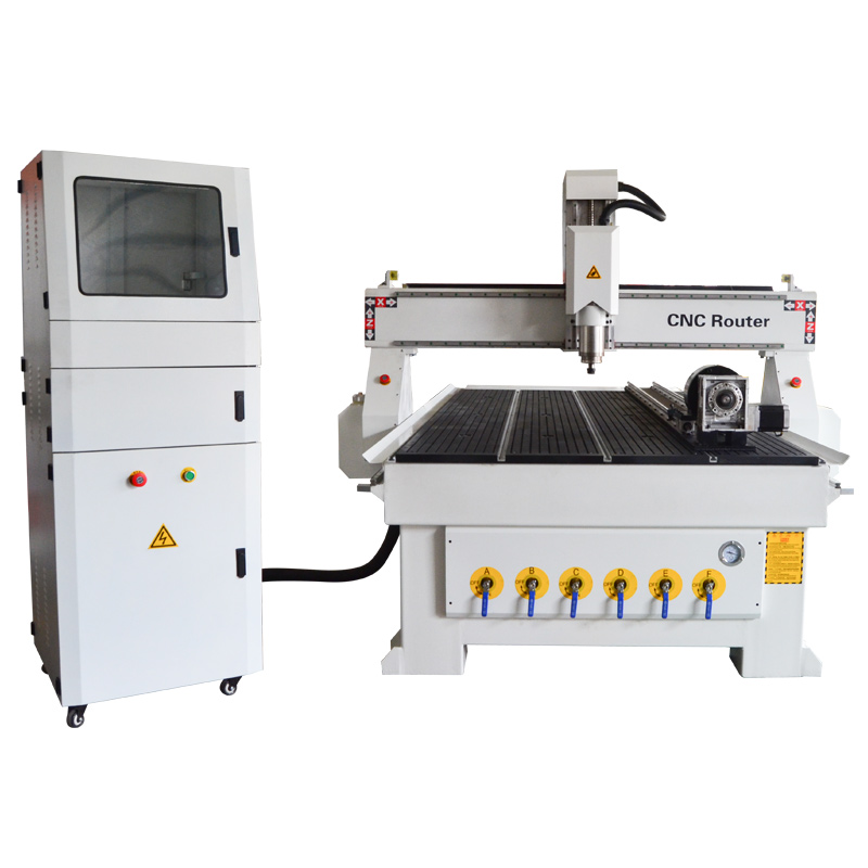 ACE 1325 HVR CNC router with rotary on table for cylinder wood