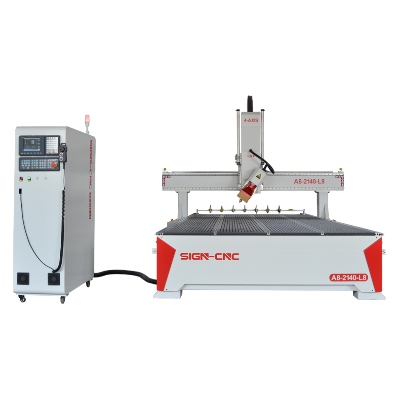 A8-2140-L8 ATC CNC Router Machine 4Axis Swing head for 3D Model